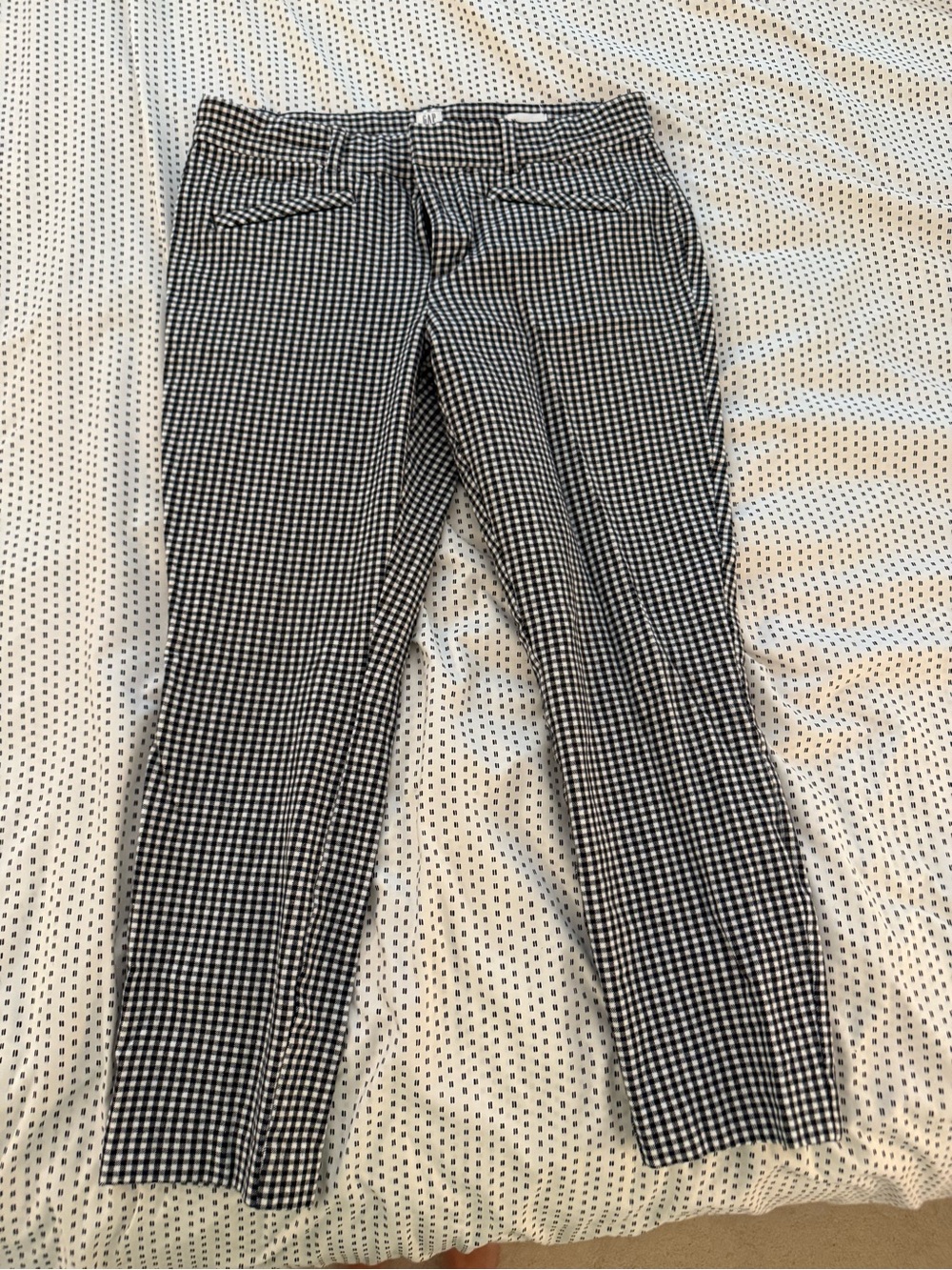 GAP Black and White Gingham Skinny Ankle Pants